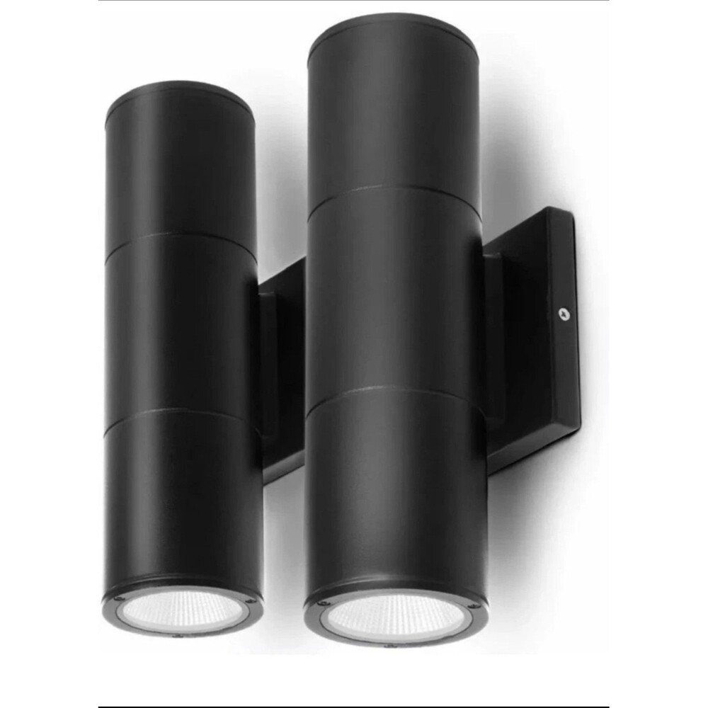 Home Zone Security LED Modern Wall & Porch Sconce Light (2-Set, Black)